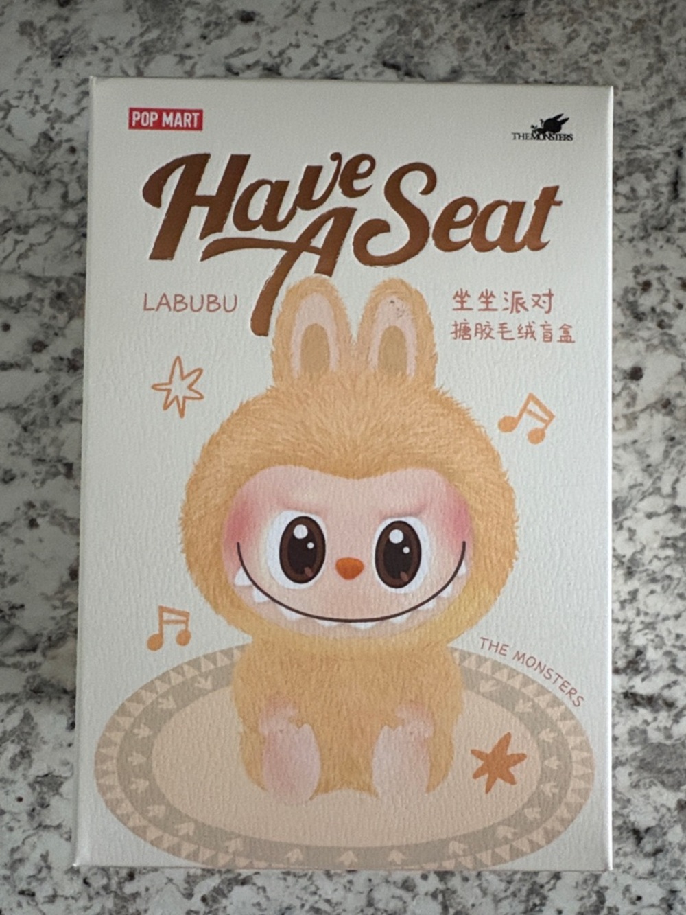 POP MART Have A Seat Labubu Plush Box - Cream/Tan. UNOPENED FROM POT MART QuQu